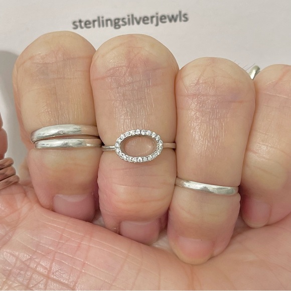 Sterling Silver Open Circle CZ Toe Ring, Halo Rings, CZ Stone Jewelry - Picture 5 of 11